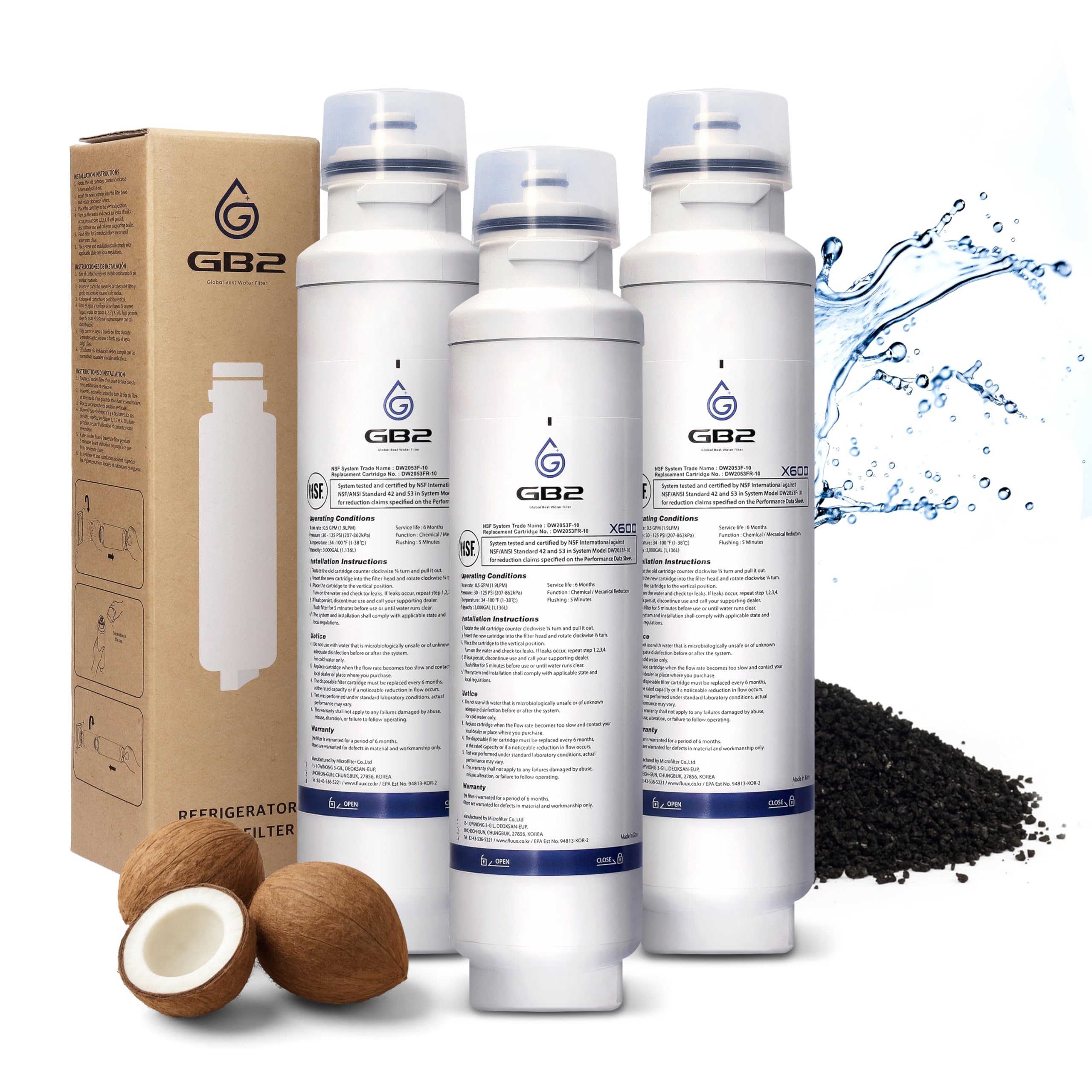 Amazon.com: GB2 DW2053FR-10 Premium Refrigerator Water Filter